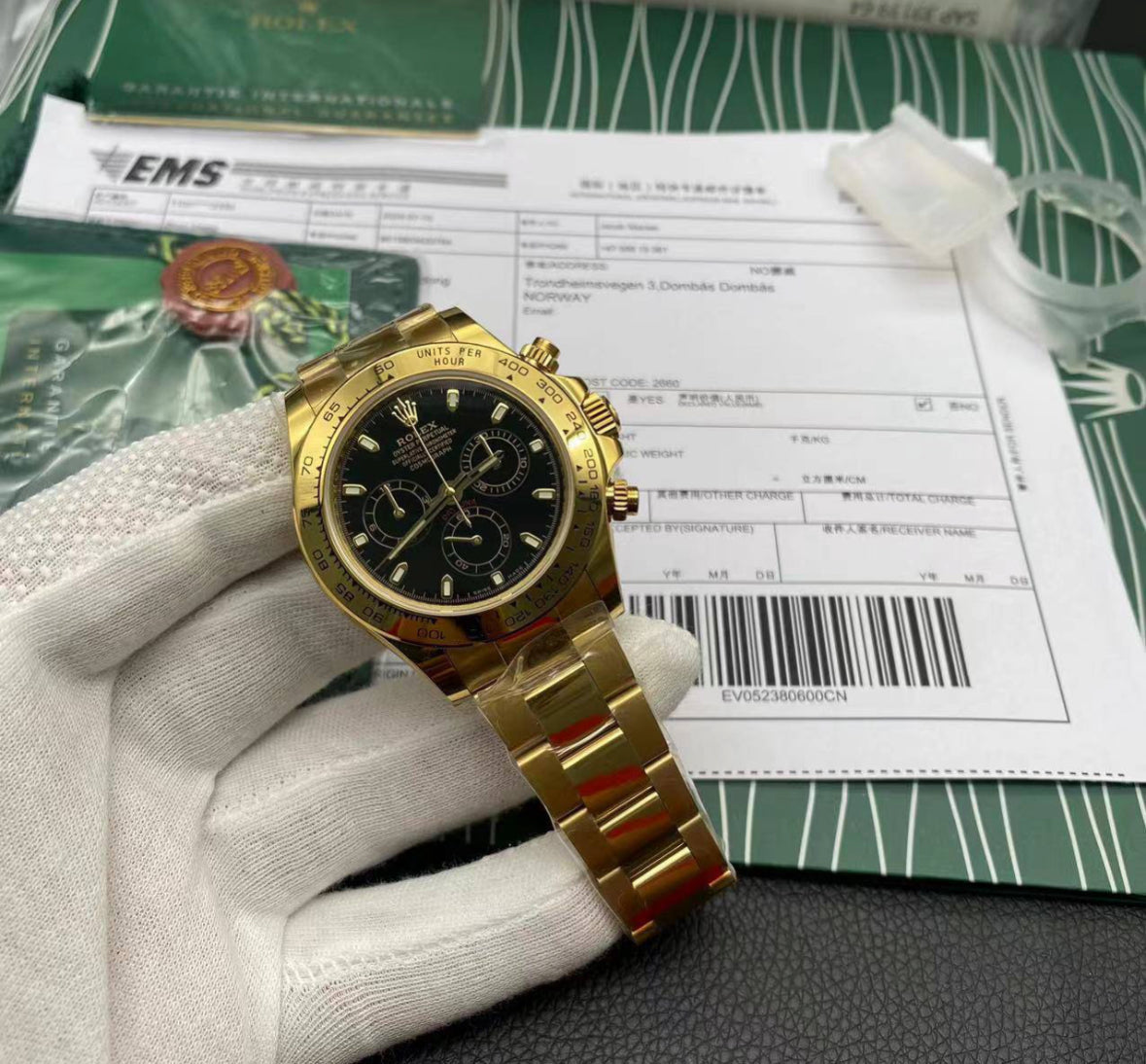 Best Swiss Clone Replica Rolex Daytona Gold Black Dial