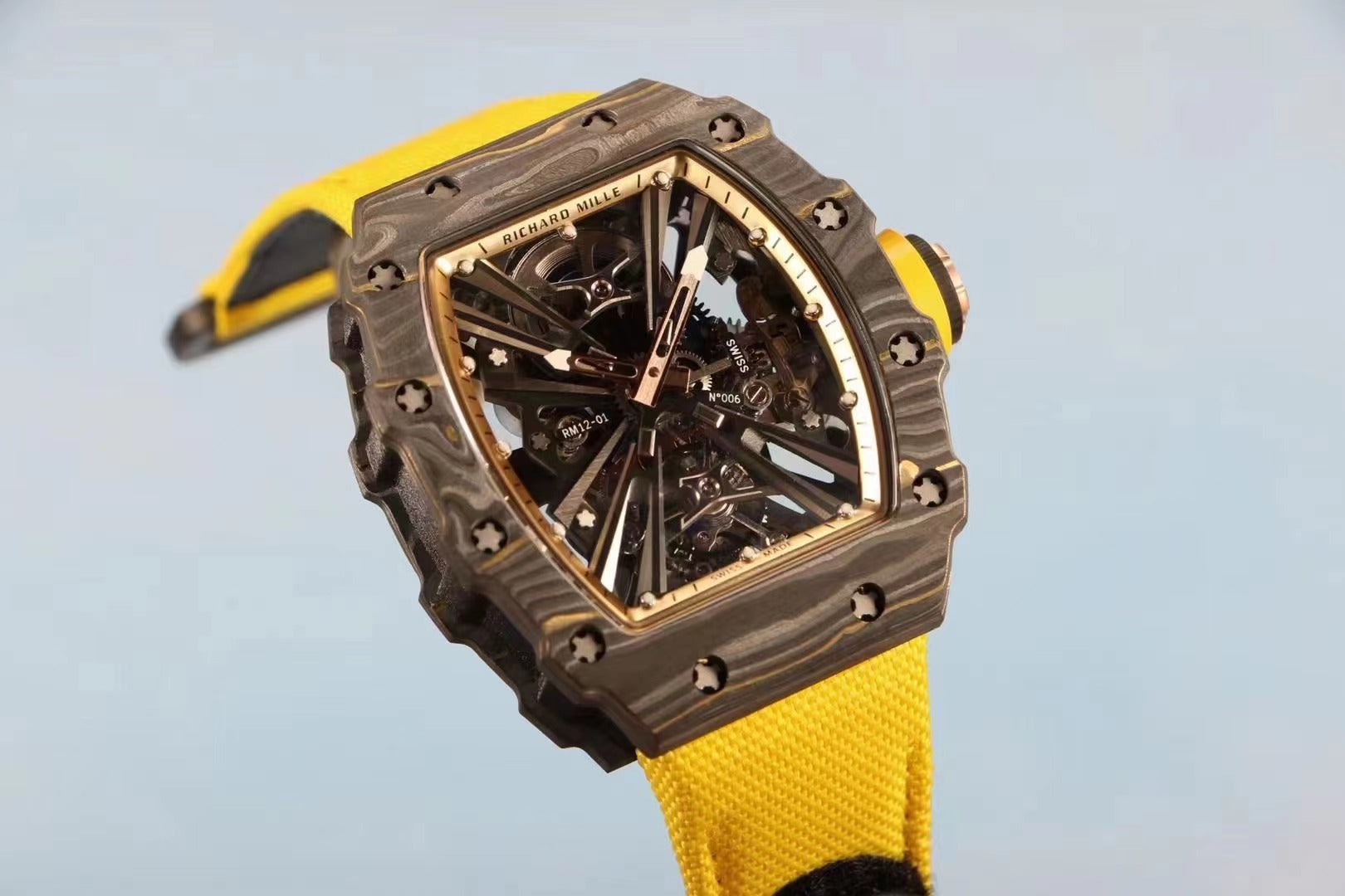 Richard Mille Replica 12-01 Real Tourbillon Real Carbon Movement Swiss Clone - IP Empire Replica Watches