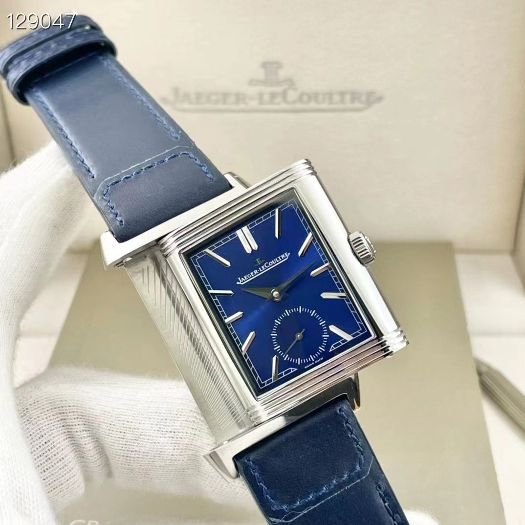 Jaeger-lecoultre reverso Super Clone Tribute Duoface Blue/Silver Dial Swiss 854A/2 FLIPPED VERSION - IP Empire Replica Watches