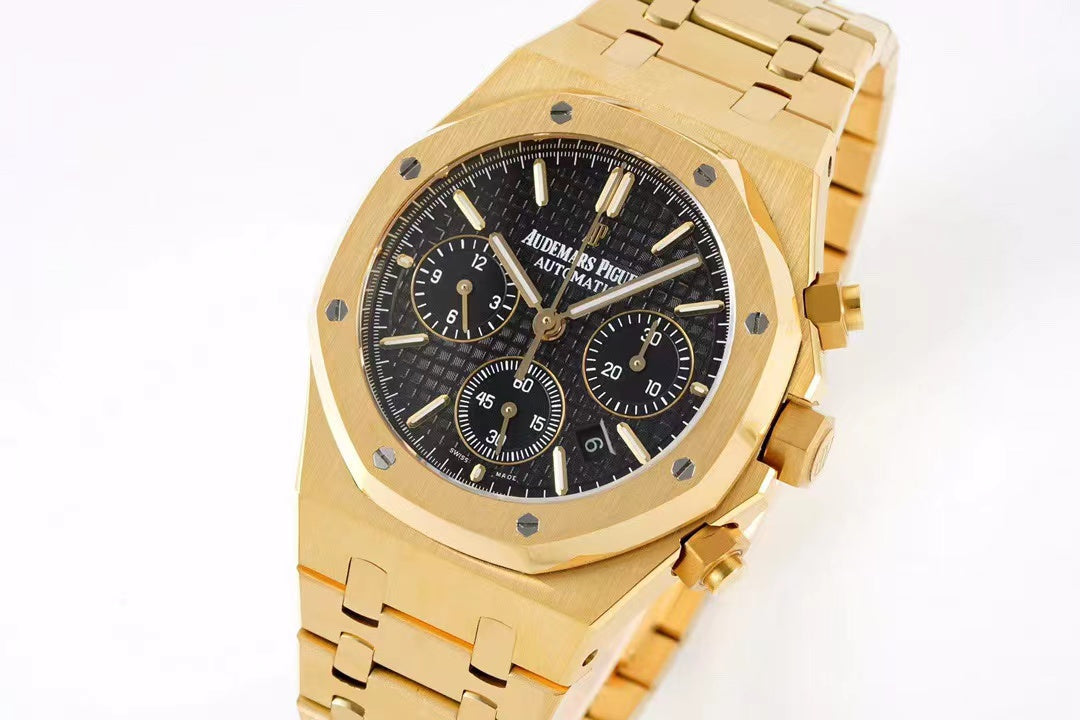 Replica Royal Oak - Gold/Black Chronograph - IP Empire Replica Watches