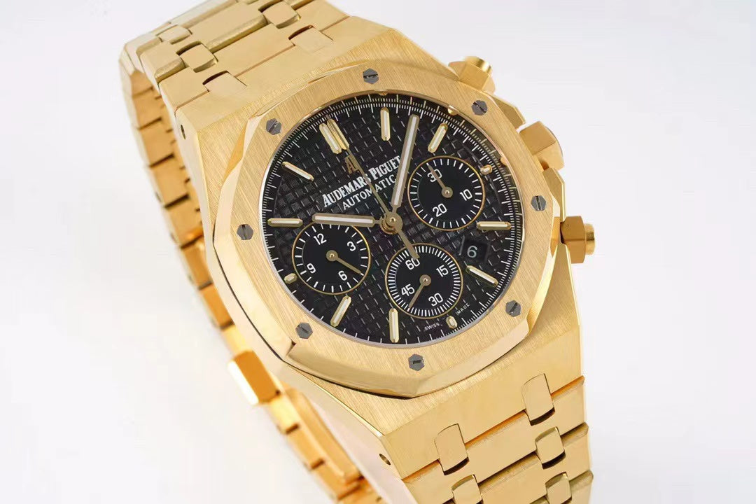 Replica Royal Oak - Gold/Black Chronograph - IP Empire Replica Watches