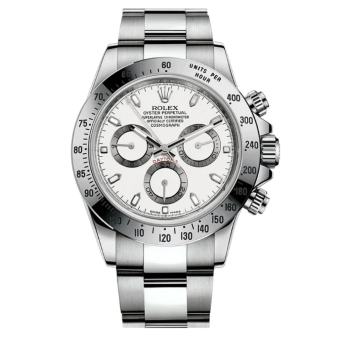 Replica Silver Rolex Daytona Swiss Clone model.