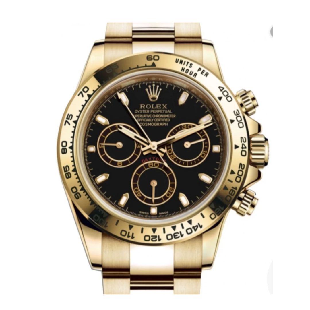 Best Swiss Clone Replica Rolex Daytona Gold Black Dial