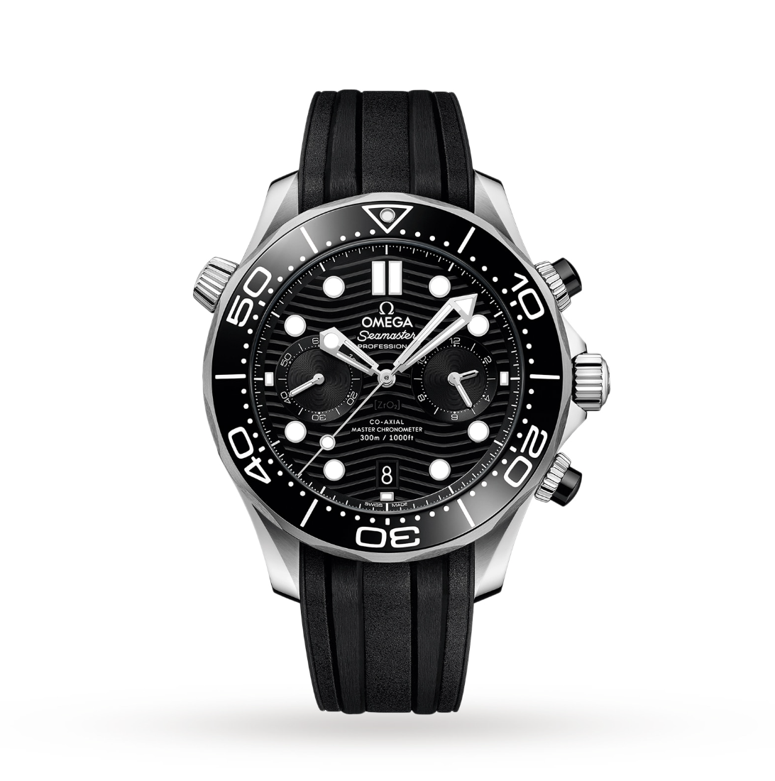 Omega Seamaster Diver 300M Co-Axial Master Chronograph Black 44mm O21032445101001 - IP Empire Replica Watches