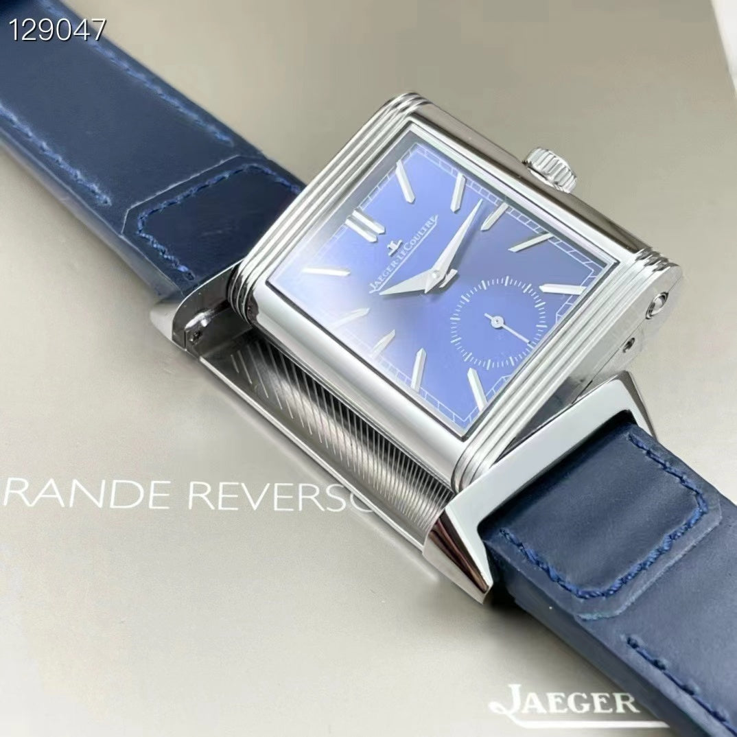 Jaeger-lecoultre reverso Super Clone Tribute Duoface Blue/Silver Dial Swiss 854A/2 FLIPPED VERSION - IP Empire Replica Watches