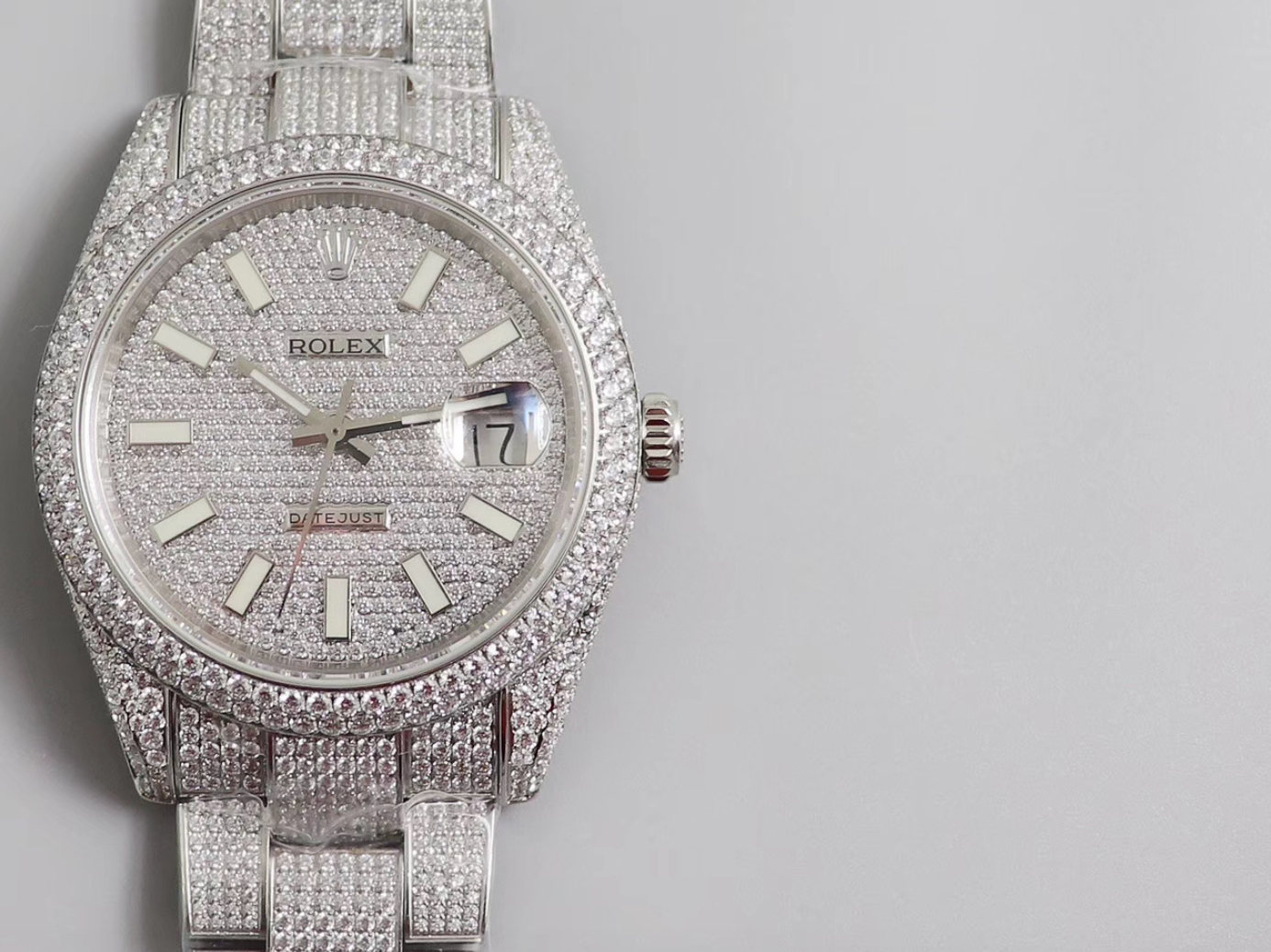 Full DIamonds Replica moissanite rolex datejust - IP Empire Replica Watches